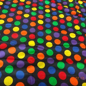 Black Multicolor Polka Dot Fabric 5 1/2 yards